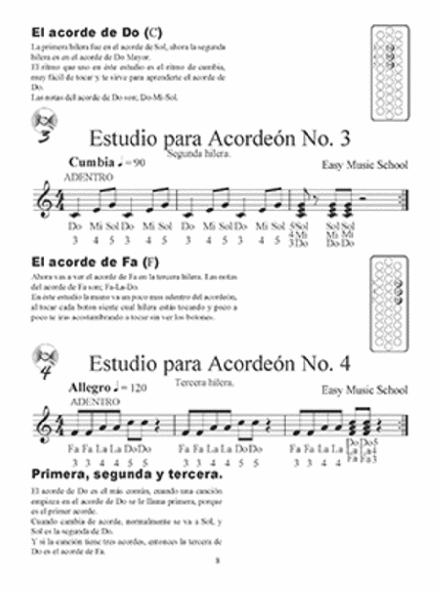 Quiero Tocar el Acordeon: Nivel 1 Accordion scores gallery preview page 2