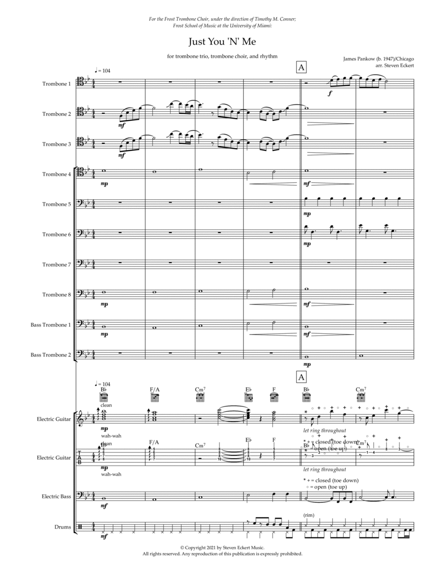 Just You 'n' Me Trombone scores gallery preview page 1
