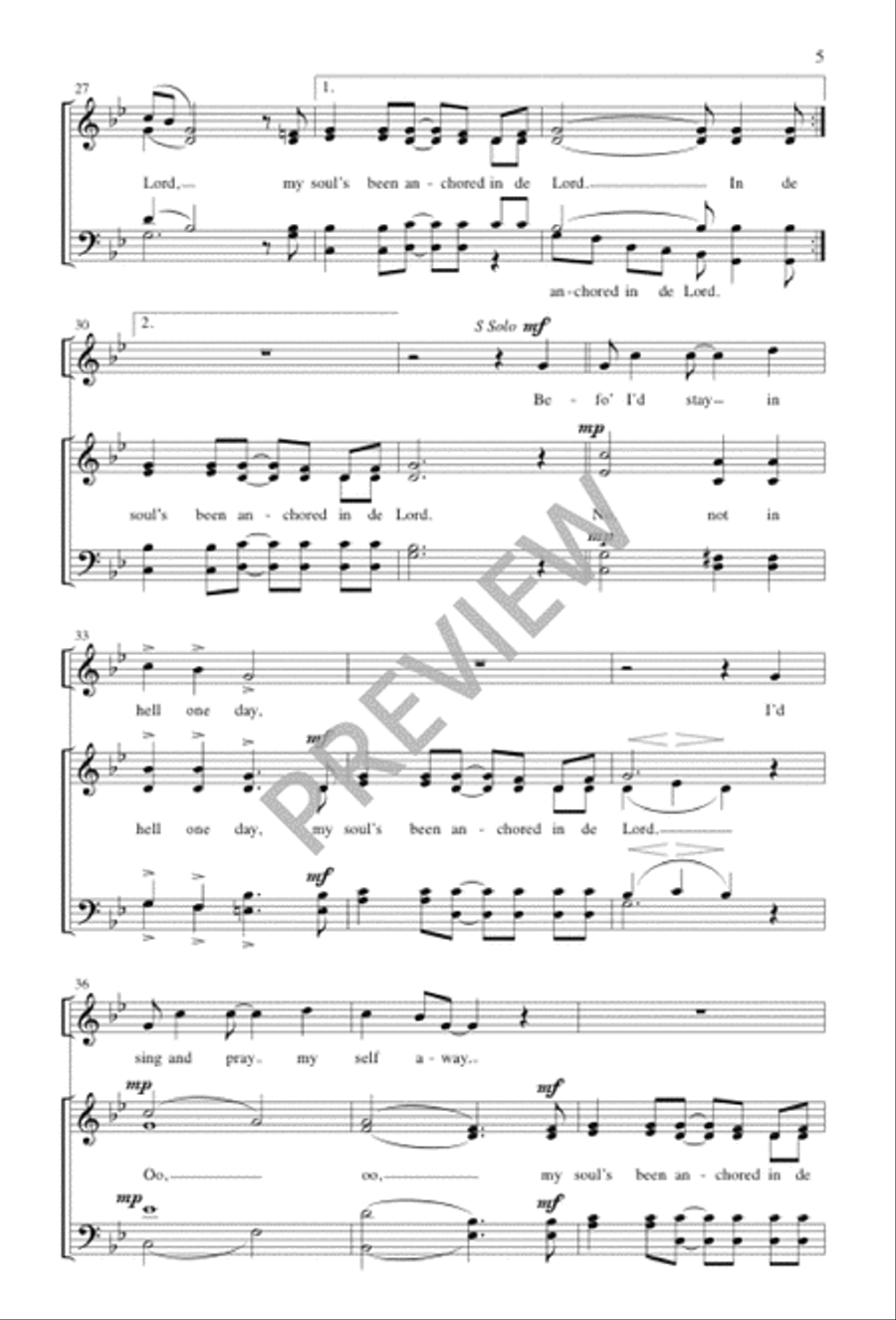 Anchored in de Lord SSATB - Sheet Music page 5