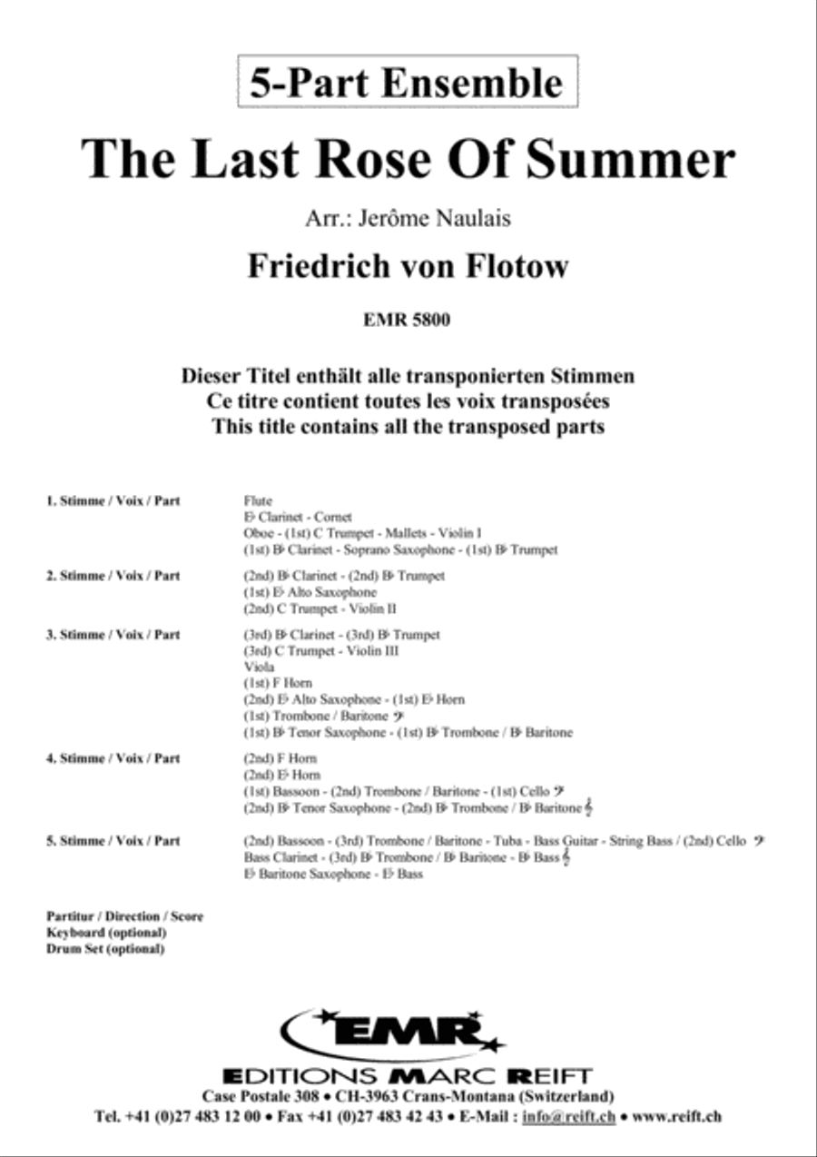 The Last Rose Of Summer Concert Band scores gallery preview page 2