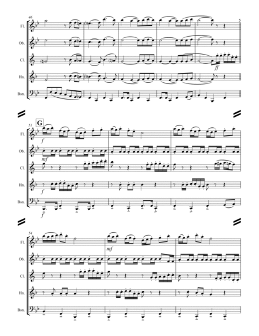 The Chicken Dance Woodwind Quintet scores gallery preview page 6