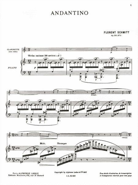 Andantino - Op. 30, No. 1