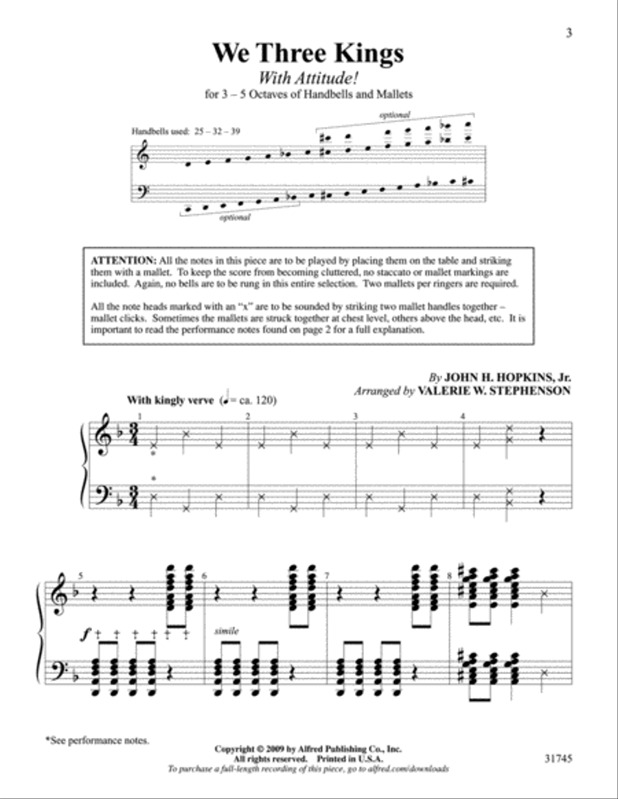 We Three Kings We Three Kings Handbell Choir scores gallery preview page 2