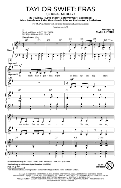 Taylor Swift: Eras (Choral Medley) (arr. Mark Brymer)