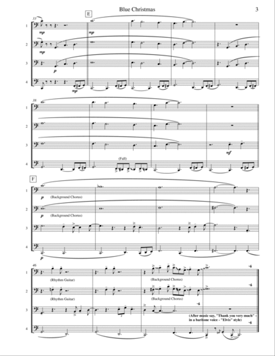 Blue Christmas Brass Quartet scores gallery preview page 3
