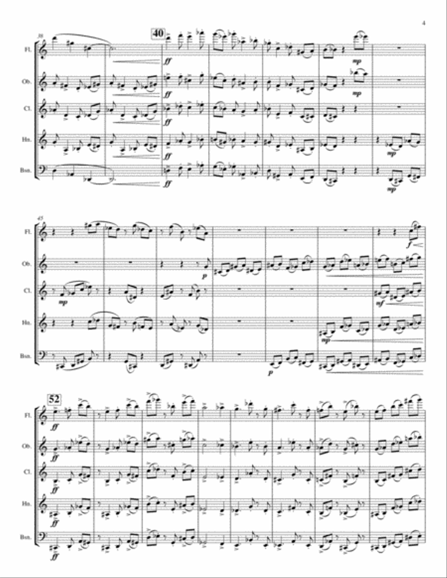 Danse Sociopathique for Woodwind Quintet Woodwind Quintet scores gallery preview page 5