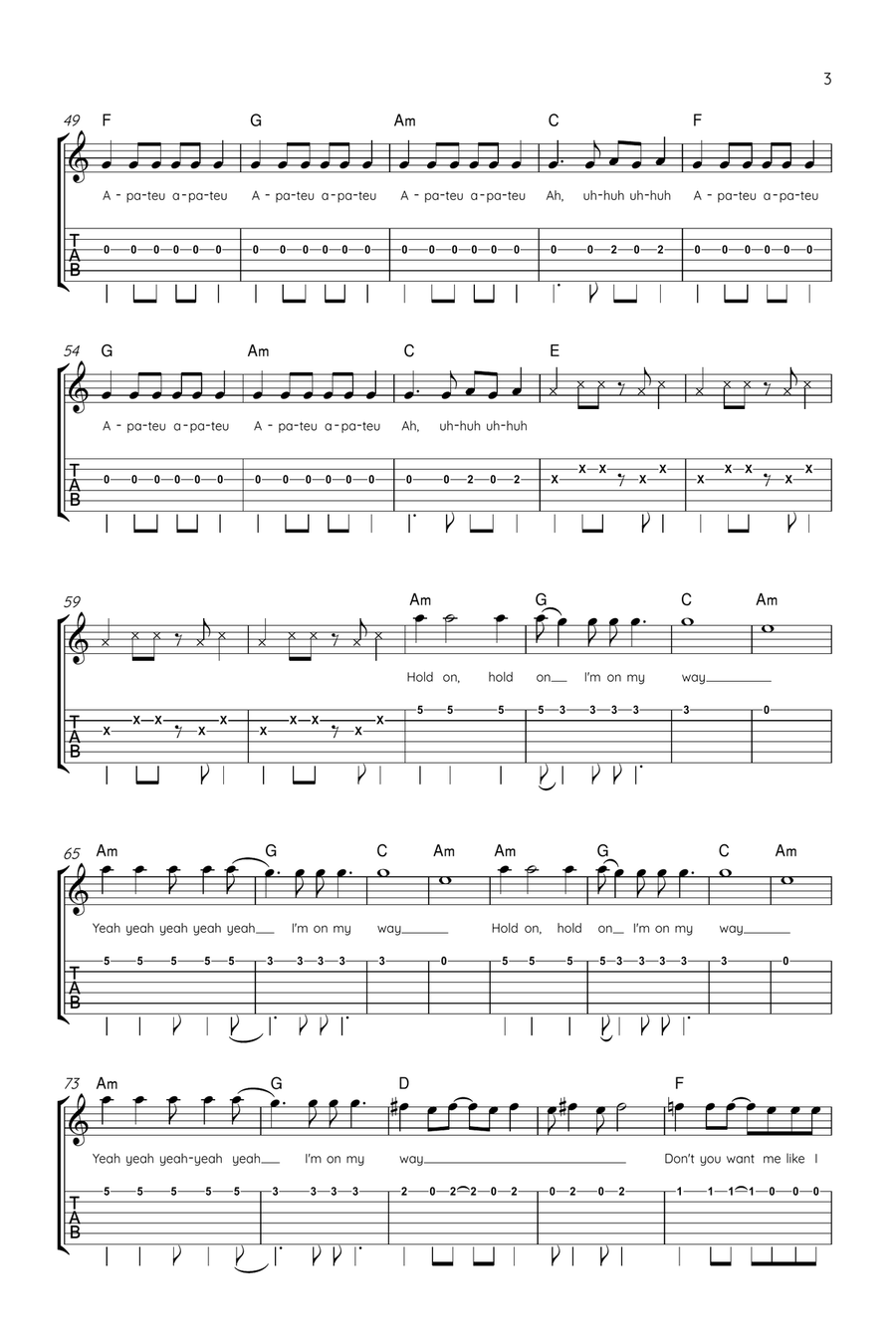 Apt. Acoustic Guitar scores gallery preview page 3