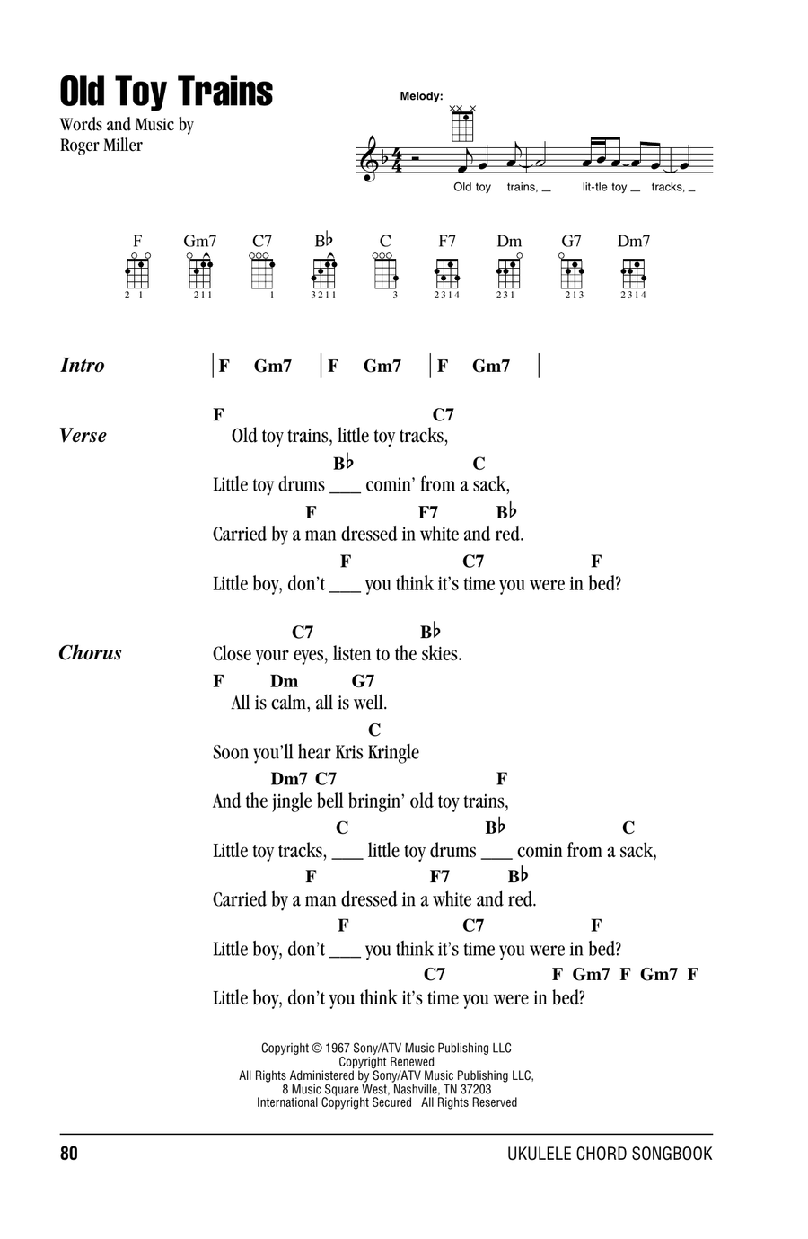 Old Toy Trains Old Toy Trains Ukulele scores gallery preview page 1