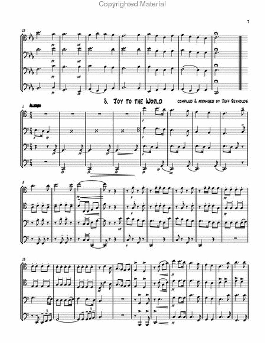 19 Traditional Christmas Carols Trombone Quartet scores gallery preview page 4