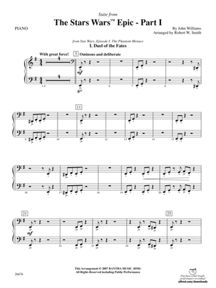 Suite from the Star Wars Epic -- Part I: Piano Accompaniment