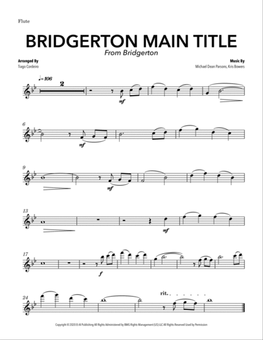 Bridgerton Main Title Woodwind Quintet scores gallery preview page 5