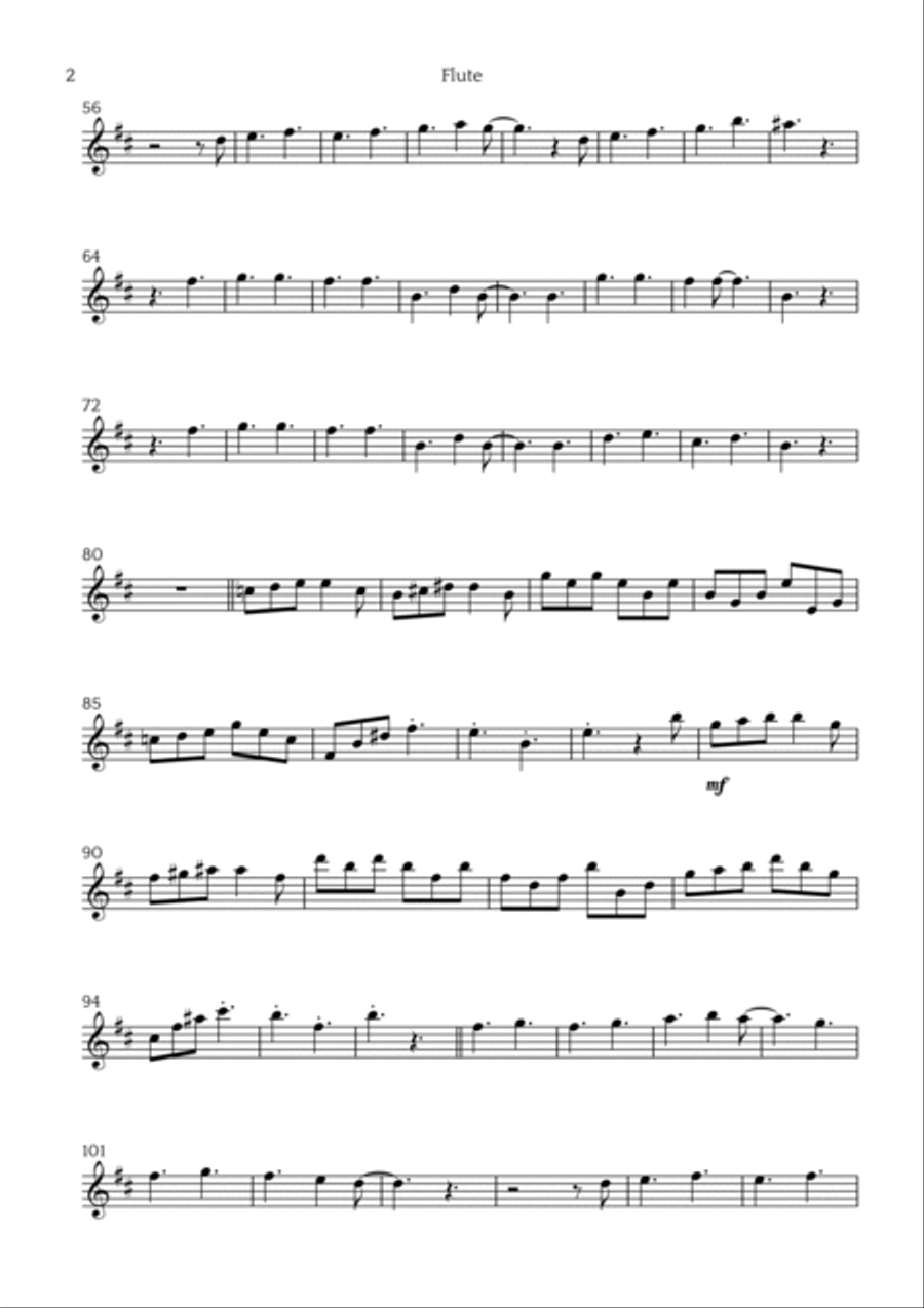Spooky Scary Skeletons Flute Solo scores gallery preview page 2