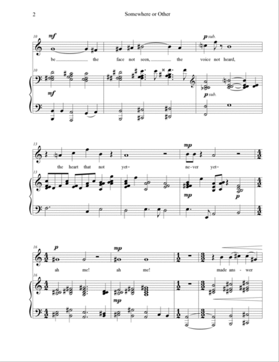 Somewhere or Other (for voice and piano) Voice Solo scores gallery preview page 2