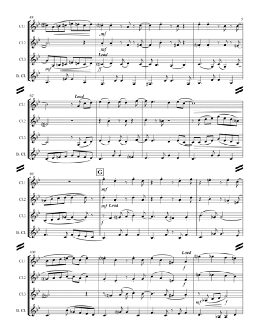 Desafinado Clarinet Quartet scores gallery preview page 6