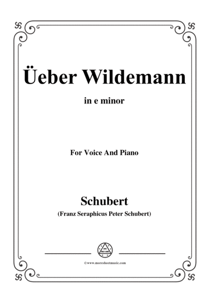 Schubert-Über Wildemann,in e minor,Op.108 No.1,for Voice and Piano image number null