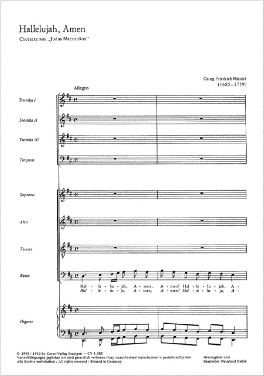 Halleluja, Amen Halleluja, Amen 4-Part scores gallery preview page 1