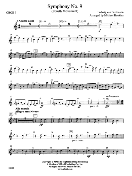 Symphony No. 9 (Fourth Movement): Oboe