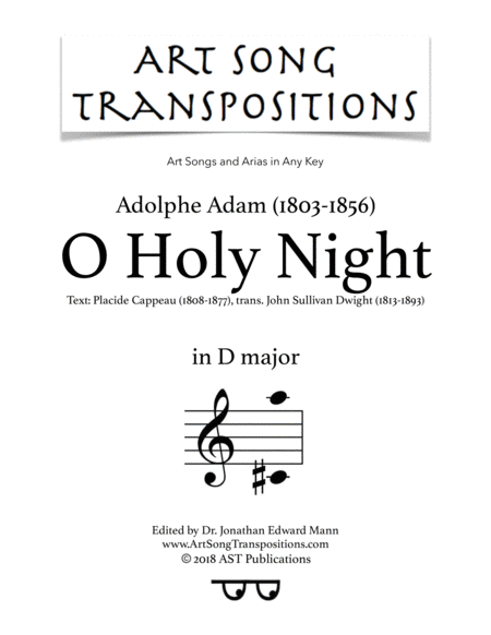 ADAM: O Holy Night (transposed to D major)
