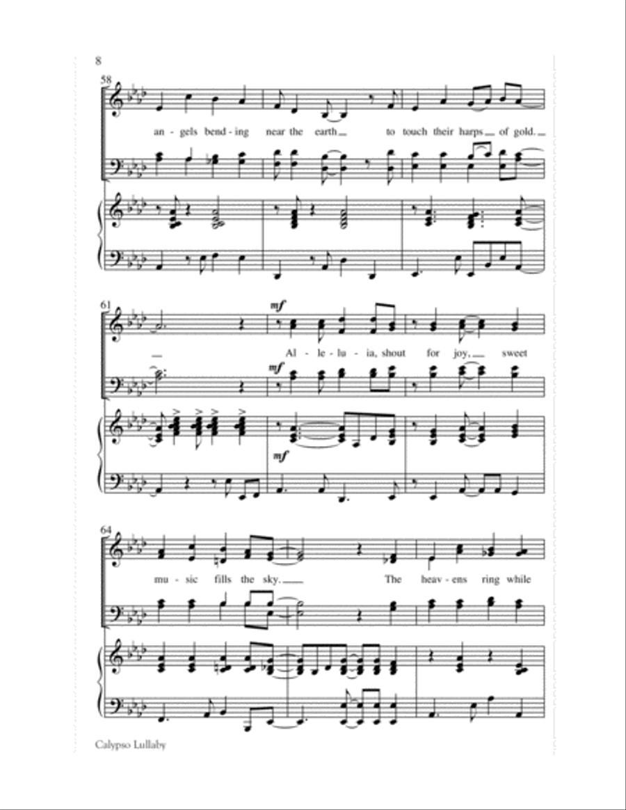 Calypso Lullaby Choir scores gallery preview page 8