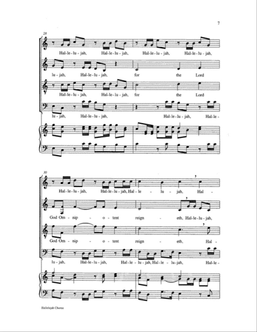 Hallelujah Chorus 4-Part scores gallery preview page 7