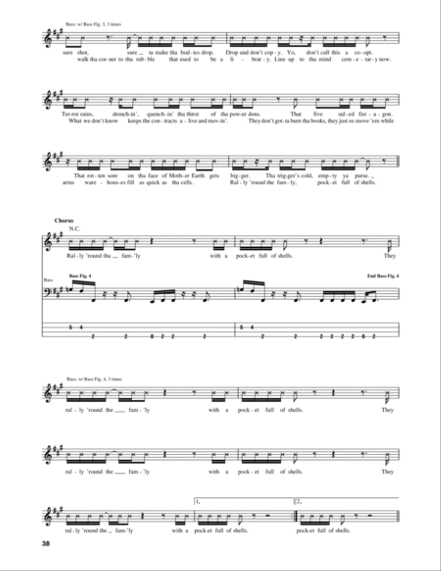 Bulls On Parade Guitar Tablature scores gallery preview page 2