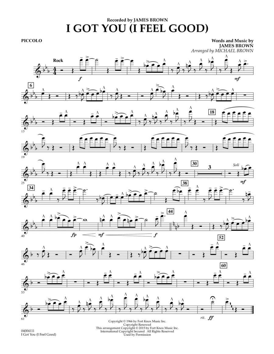 I Got You (I Feel Good) - Piccolo Concert Band scores gallery preview page 1