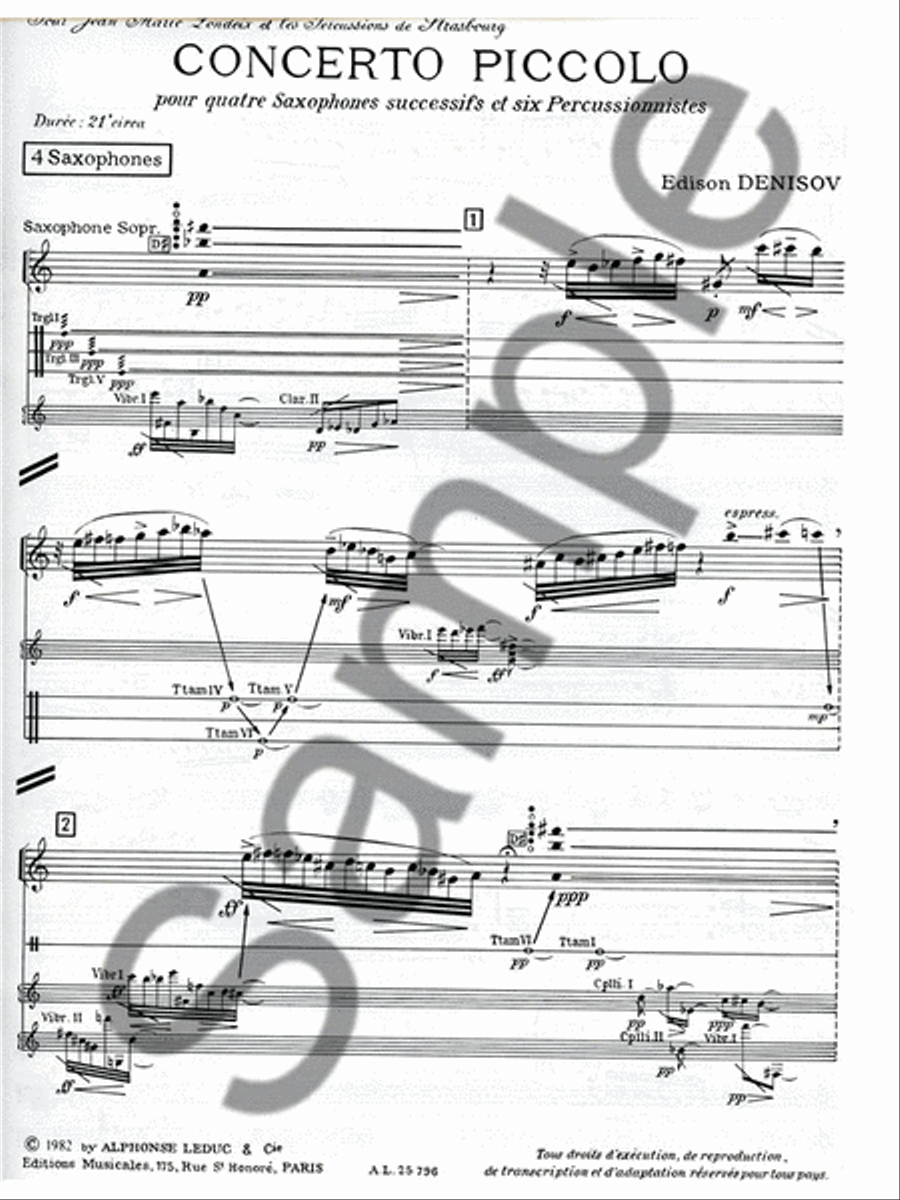 Concerto Piccolo (saxophone & Percussion) Piccolo scores gallery preview page 2