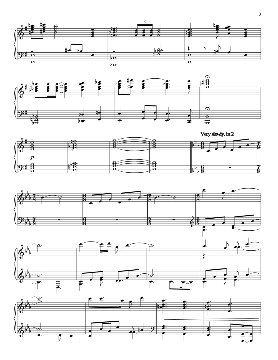 At Jurassic World's End Credits/Suite (from Jurassic World: Fallen Kingdom) Piano Solo scores gallery preview page 3