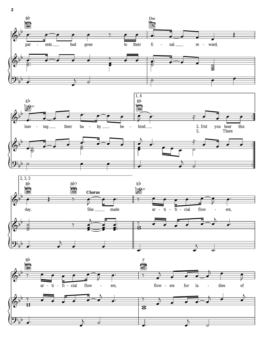 Artificial Flowers (from Tenderloin) Acoustic Guitar scores gallery preview page 2