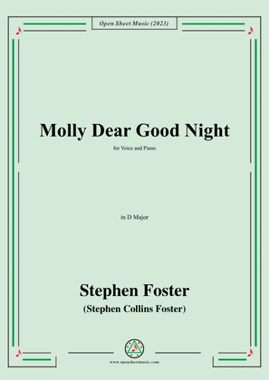 Book cover for S. Foster-Molly Dear Good Night,in D Major