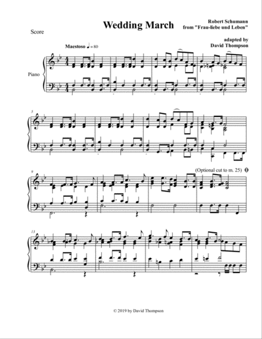 Wedding March Piano Solo scores gallery preview page 1