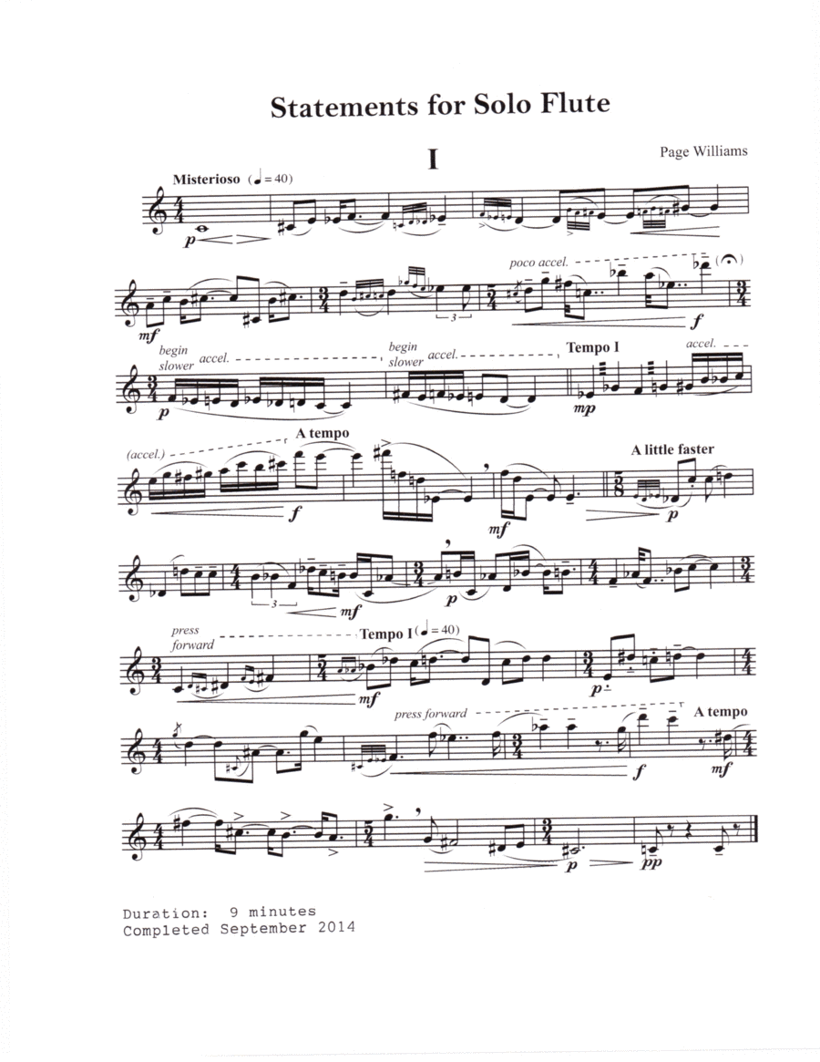 Statements for Solo Flute Flute Solo scores gallery preview page 1