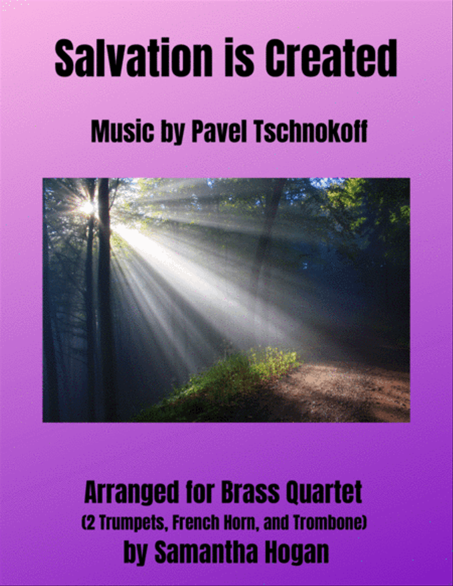 Salvation is Created for Brass Quartet Brass Quartet scores gallery preview page 1