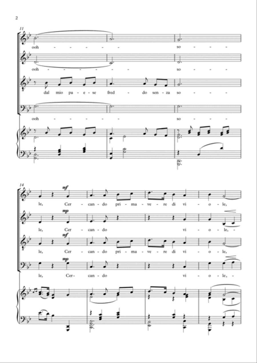 Non Ti Scordar Di Me! SATB and Piano 4-Part scores gallery preview page 2