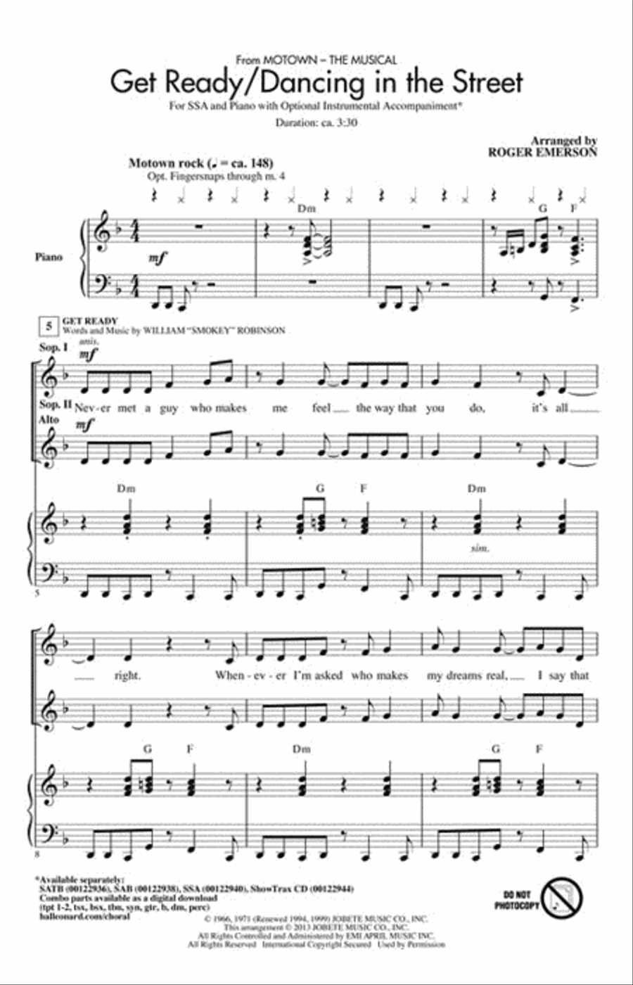 Get Ready/Dancing in the Street SSA scores gallery preview page 2