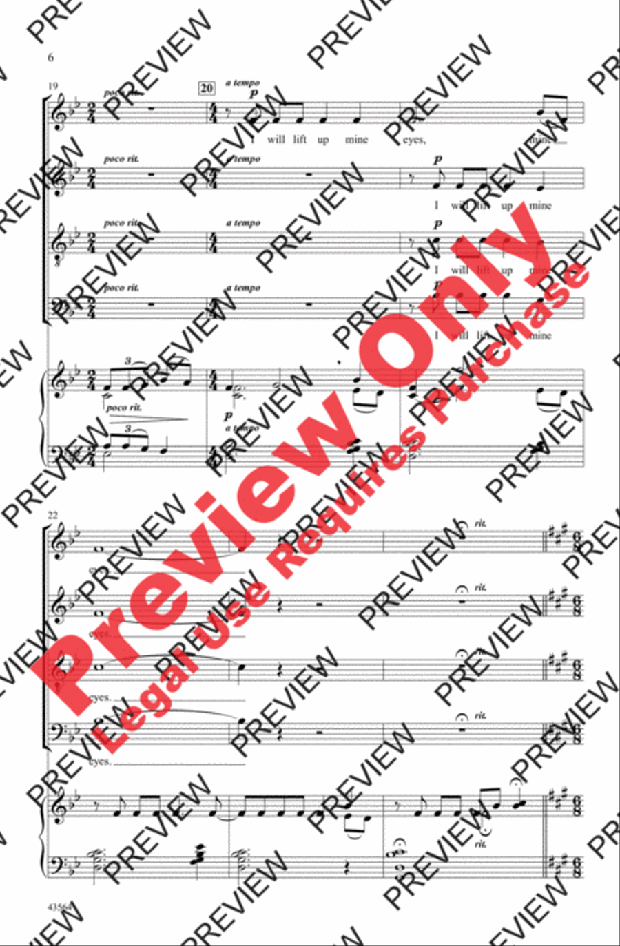 Psalm 121 4-Part scores gallery preview page 6