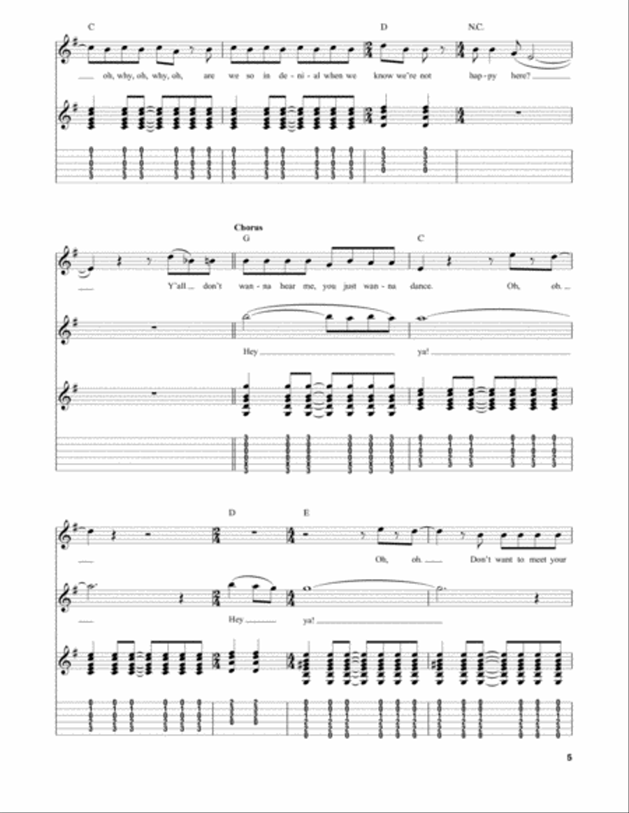 Hey Ya! Electric Guitar scores gallery preview page 5