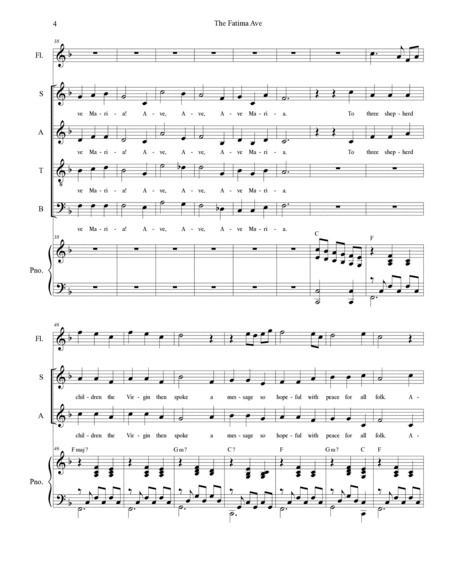 The Fatima Ave (Soprano Solo with SATB) image number null