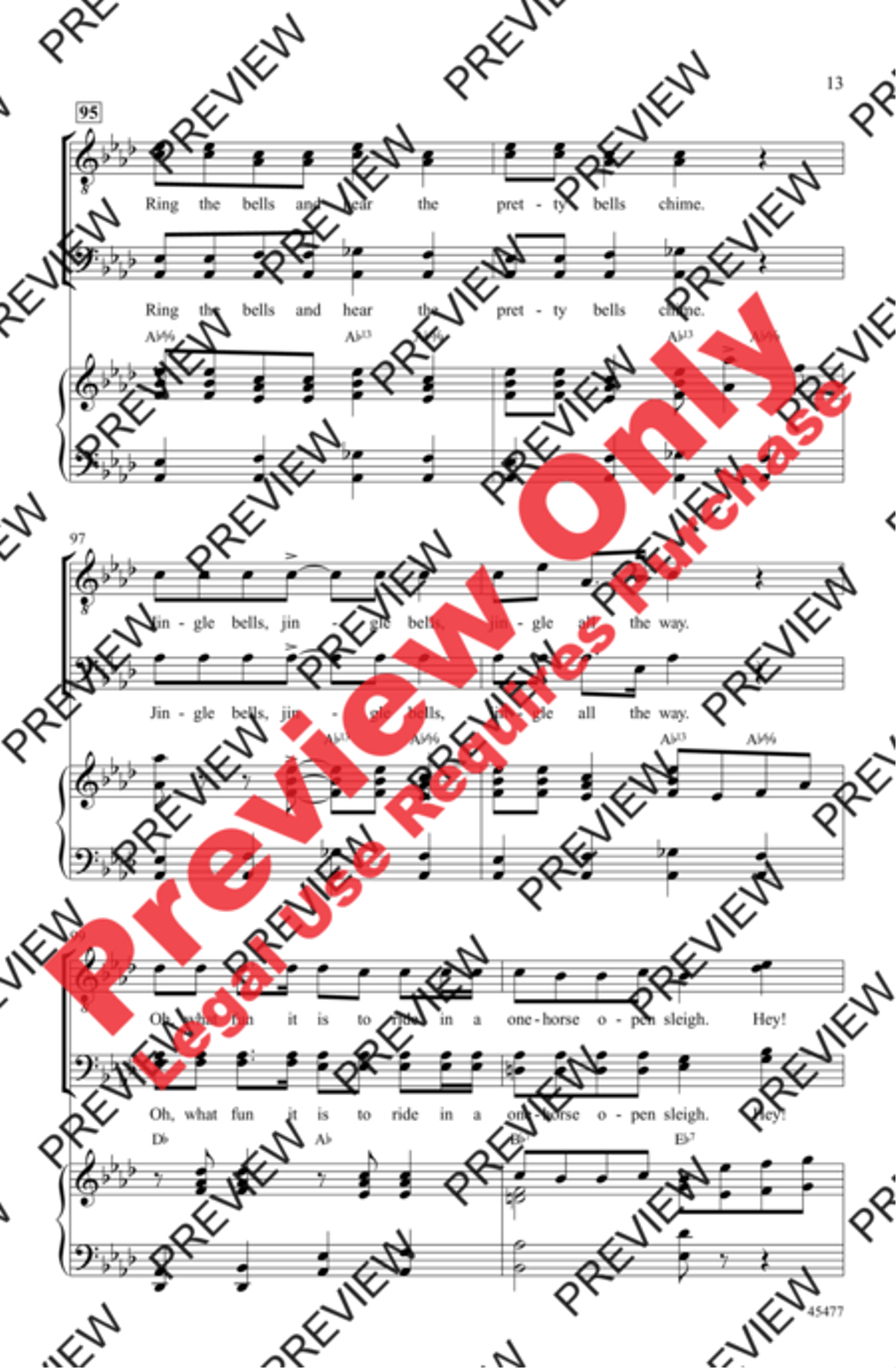 Kay Thompson's Jingle Bells Men's Choir scores gallery preview page 13