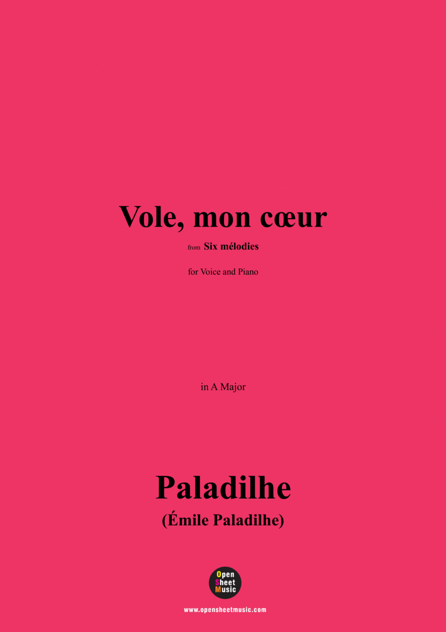 Paladilhe-Vole,mon cœur,in A Major Voice scores gallery preview page 1