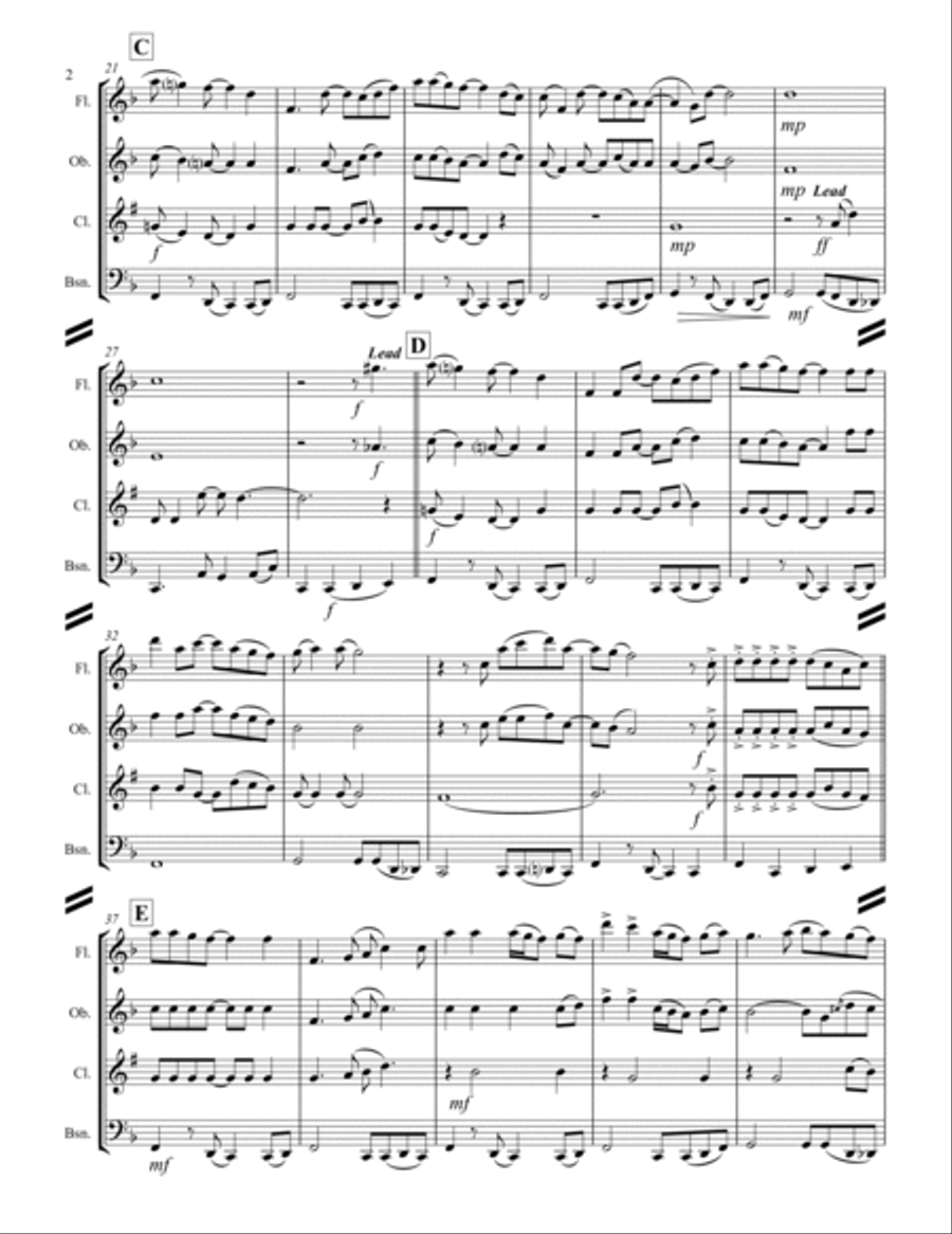 Friends In Low Places Woodwind Quartet scores gallery preview page 3