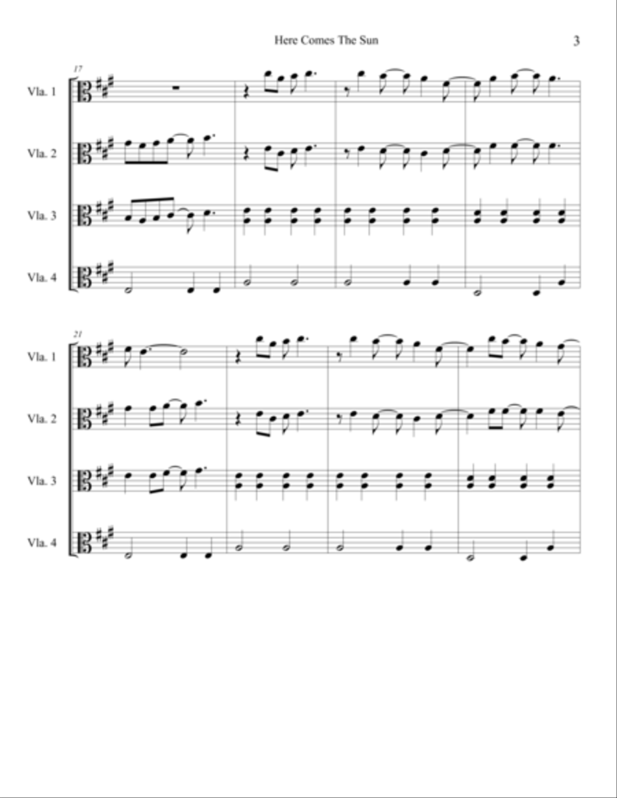 Here Comes The Sun Viola scores gallery preview page 4