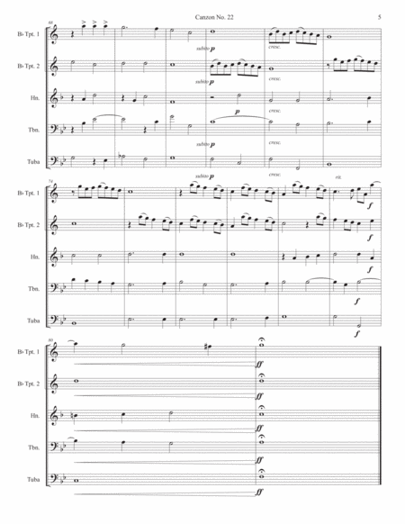 "Canzon No. 22" for Brass Quintet - Bastian Chilese image number null