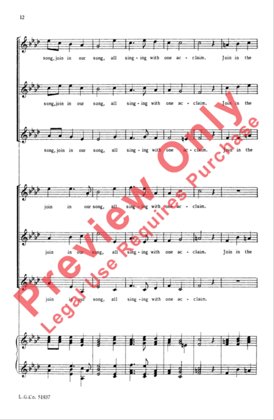 Come, All Musicians, Come 2-Part scores gallery preview page 12