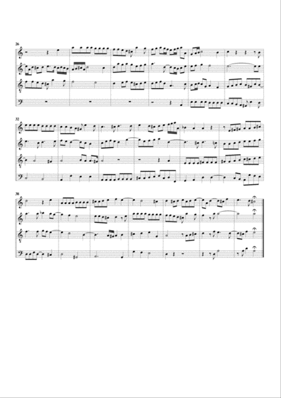 Fugue, BuxWV 153/II, A minor (arrangement for 4 recorders) Recorder scores gallery preview page 2