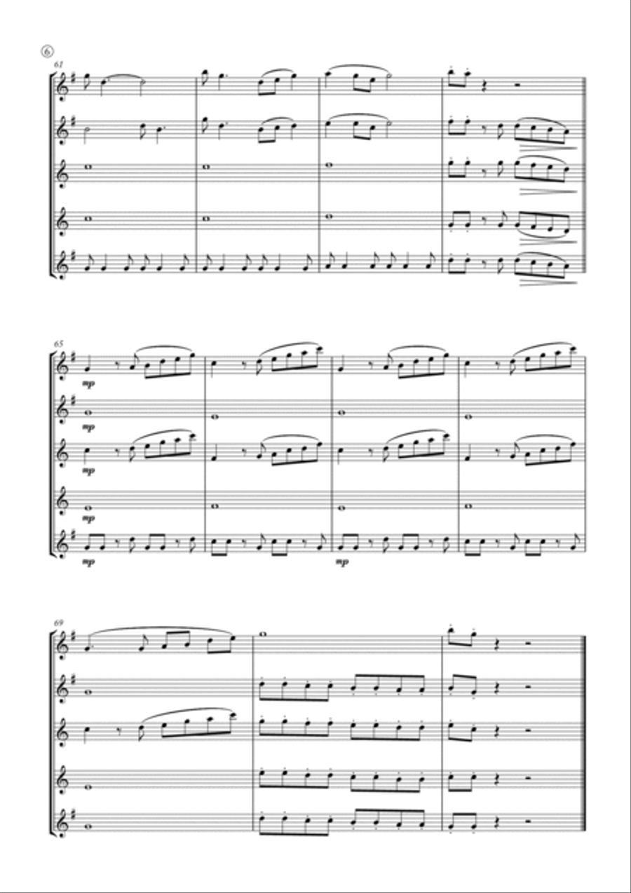 My Girl Saxophone Quintet scores gallery preview page 6