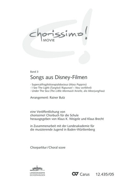Songs from Disney films (Mary Poppins / The little Mermaid / Tangled). chorissimo! MOVIE vol. 3