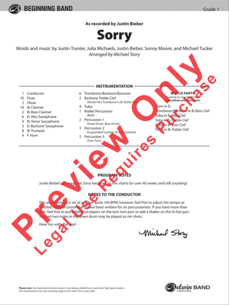 Sorry Concert Band scores gallery preview page 2