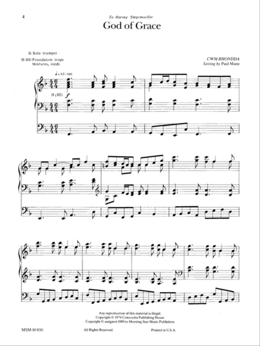 God of Grace Organ scores gallery preview page 1