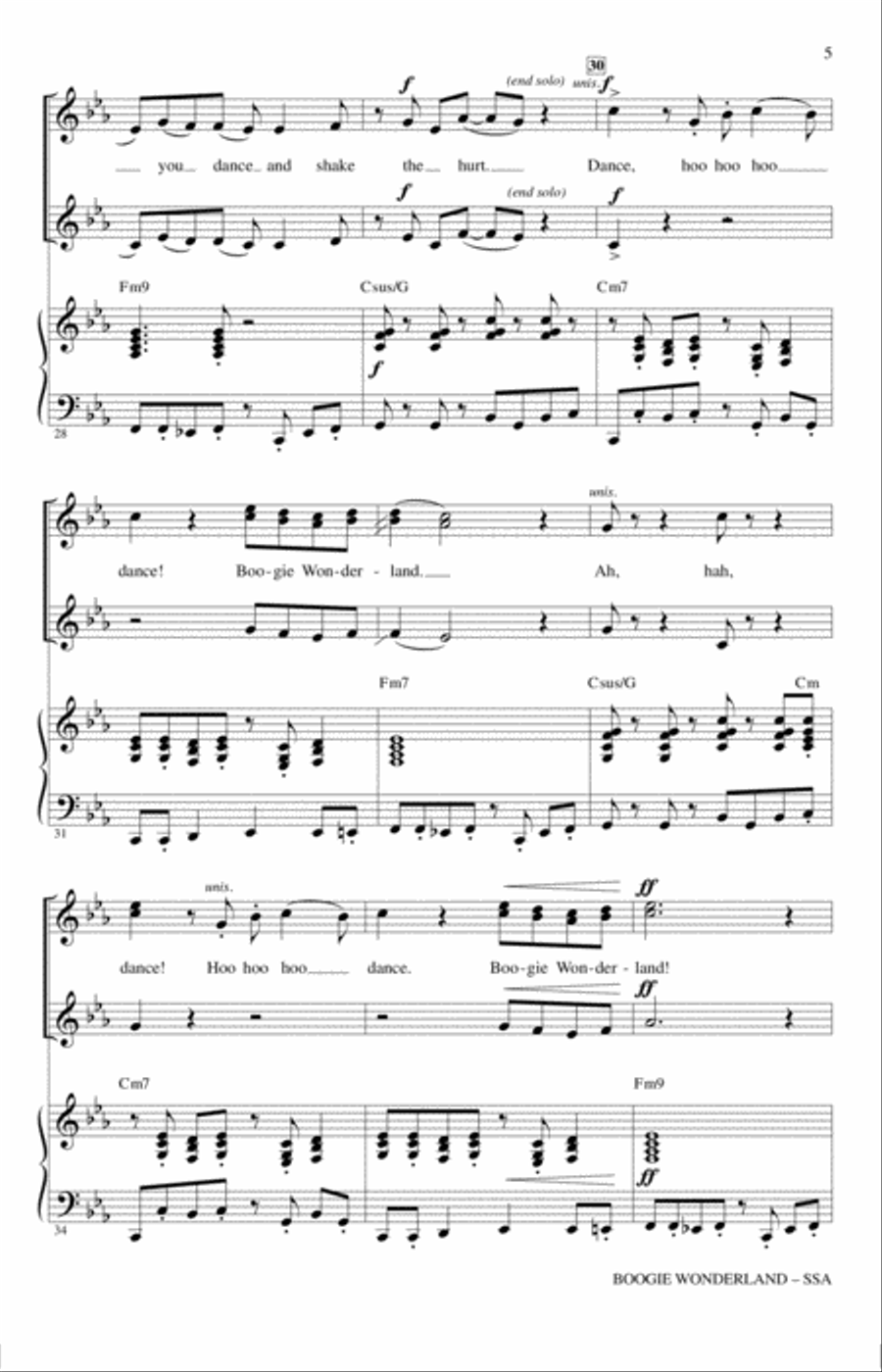 Boogie Wonderland SSA scores gallery preview page 4